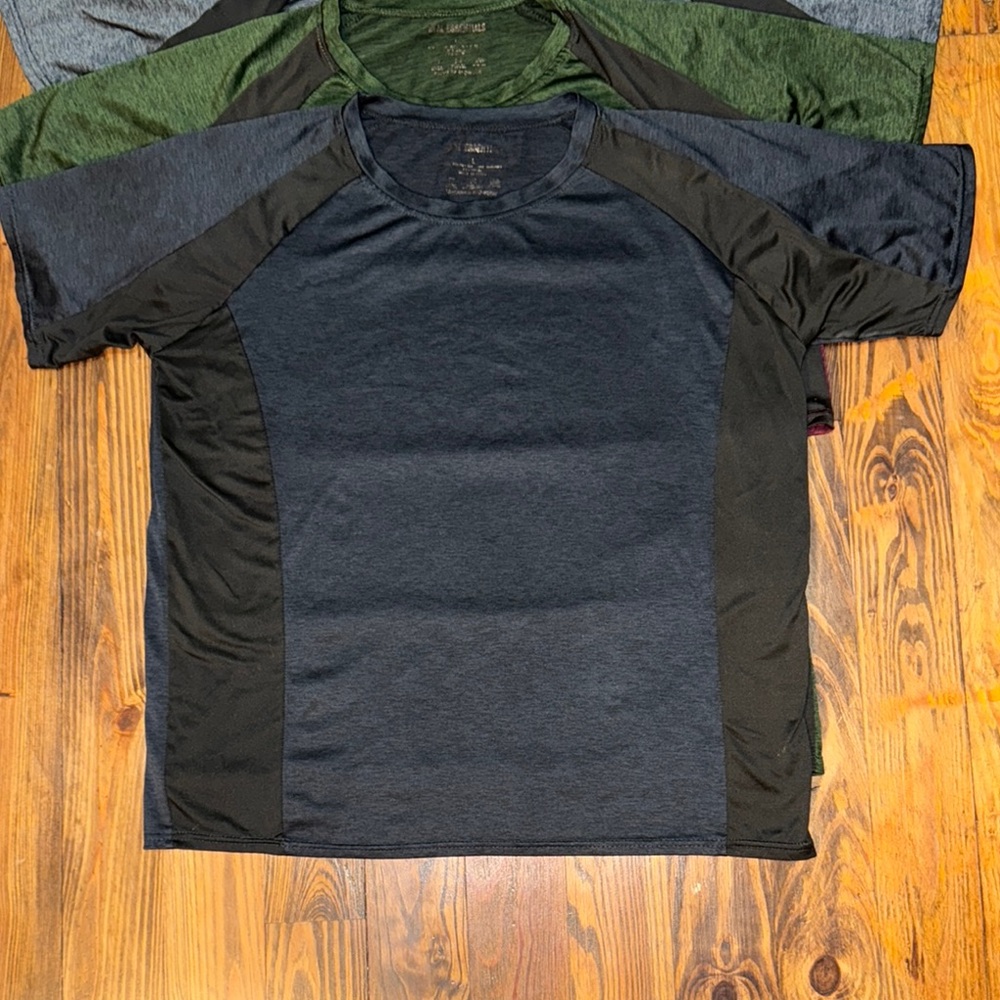 Real Essentials 5 Pack Men’s Short Sleeve Dry Fit Active Crew Neck Tee Shirts - Picture 3 of 14